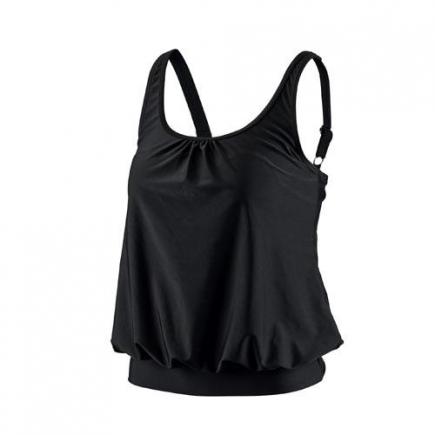 BECO tankini blouse top, C-cup, zwart