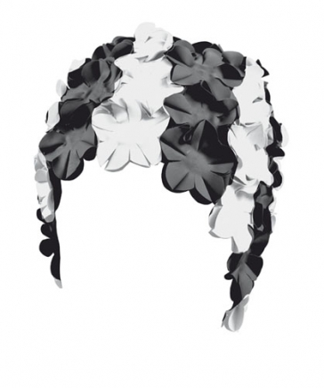 BECO dames bloemen badmuts | rubber | zwart/wit**